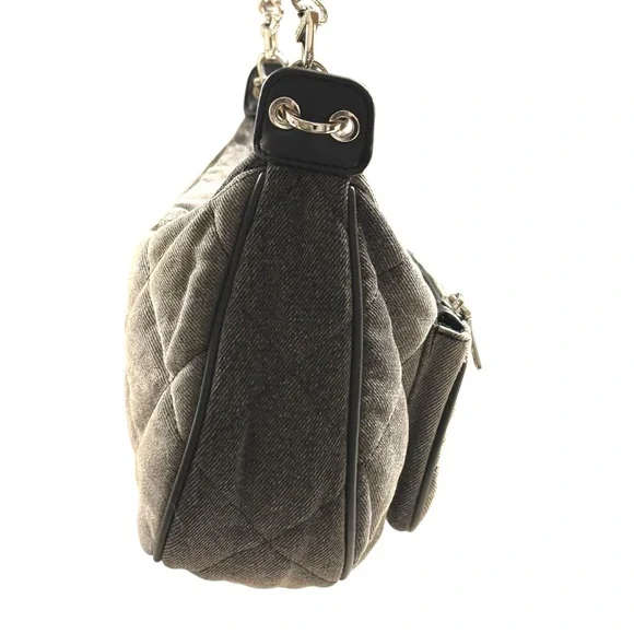 Steve Madden | NWOT Quilted Denim Crossbody + Wallet | Grey/Black - Picture 6 of 15